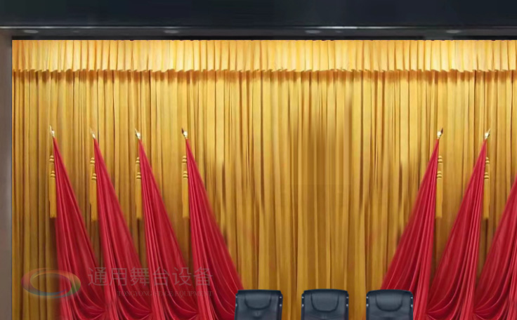 實德經(jīng)商，信譽永恒！會議廳舞臺幕布 學(xué)校阻燃幕布 機場演出電動舞臺阻燃幕布批發(fā) 訂做 阻燃處理