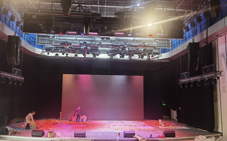 通用舞臺阻燃幕布、舞臺機械某大型文化設施舞臺施工現(xiàn)場